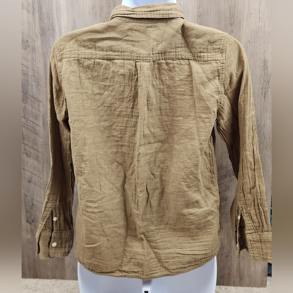 Everlane Olive Green Button Up Long Sleeves Shirt Size 2 - Picture 6 of 8